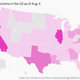 A map of the US injuries and deaths related to mass shootings as of 2019.